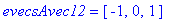 evecsAvec12 = vector([-1, 0, 1])