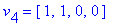 v[4] = vector([1, 1, 0, 0])