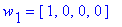 w[1] = vector([1, 0, 0, 0])