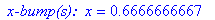 ` x-bump(s): `*x = .6666666667