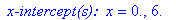 ` x-intercept(s): `*x = 0., 6.