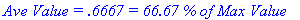 `Ave Value = .6667 = 66.67 % of Max Value`