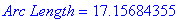 `Arc Length` = 17.15684355