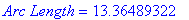 `Arc Length` = 13.36489322