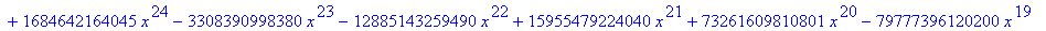 (x^2+3*x-5)^20 = x^40+60*x^39+1610*x^38+25080*x^37+243295*x^36+1407672*x^35+3258690*x^34-15639660*x^33-145490505*x^32-295234920*x^31+1353572844*x^30+7851690720*x^29+746643570*x^28-86198131440*x^27-1367...