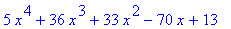 5*x^4+36*x^3+33*x^2-70*x+13
