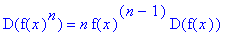 D(f(x)^n) = n*f(x)^(n-1)*D(f(x))