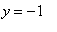 y = -1