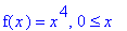 f(x) = x^4, 0 <= x