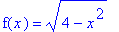 f(x) = (4-x^2)^(1/2)