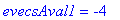 evecsAval1 = -4