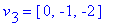 v[3] = vector([0, -1, -2])