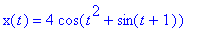 x(t) = 4*cos(t^2+sin(t+1))