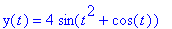 y(t) = 4*sin(t^2+cos(t))